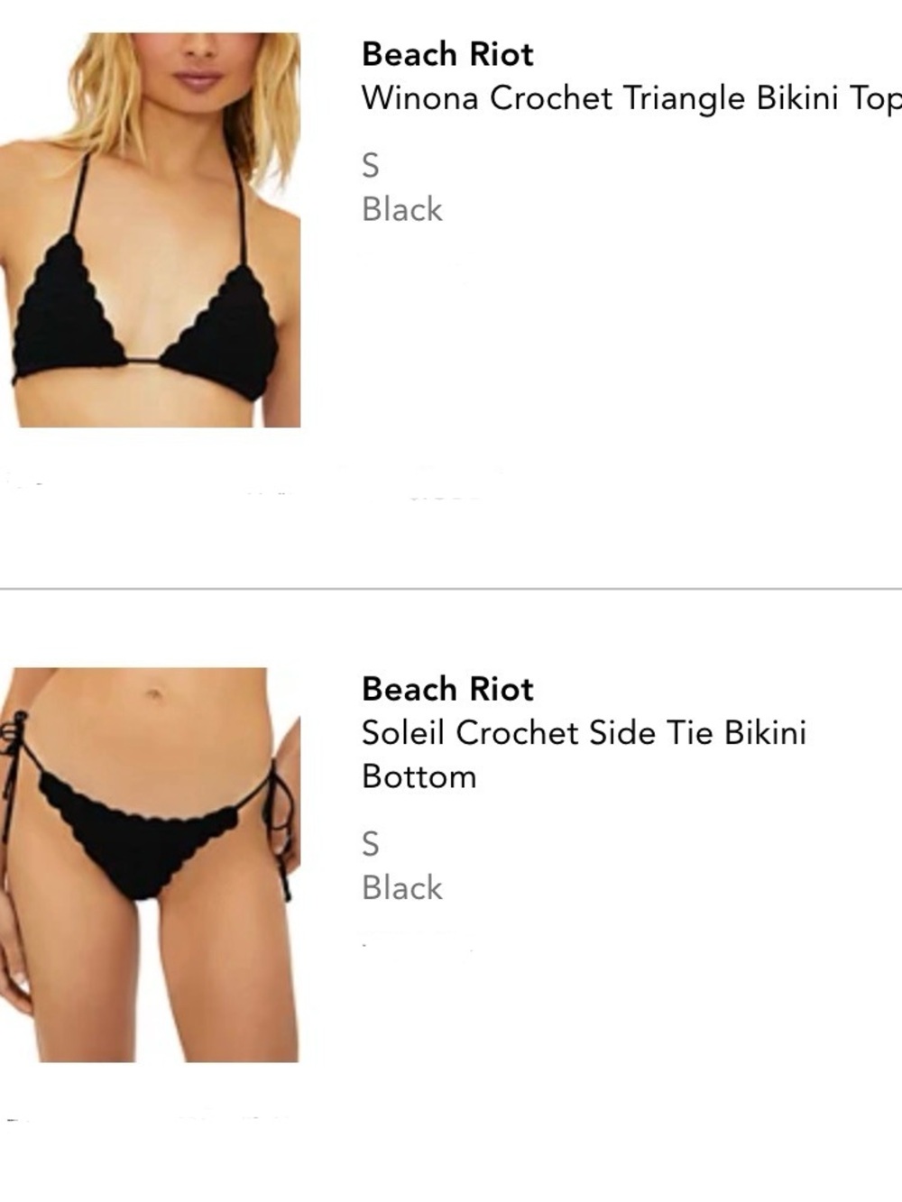 Beach Riot Black Crochet Soleil Scalloped Bikini Set - Picture 5 of 5